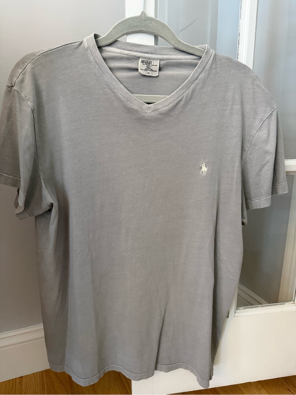 Ralph Lauren Polo Men's V-Neck T-Shirt in Light Gray